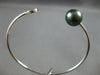 .12CT DIAMOND & TAHITIAN PEARL 18KT WHITE GOLD 3D PAVE FLEXIBLE BANGLE BRACELET