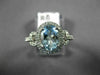 ESTATE 1.28CT DIAMOND & AAA AQUAMARINE 14KT WHITE GOLD FILIGREE ENGAGEMENT RING