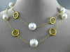 ESTATE LARGE & LONG 14KT YELLOW GOLD SOUTH SEA PEARL BY THE YARD CIRCLE NECKLACE