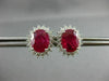 ESTATE 4.87CT DIAMOND & AAA RUBY 18KT WHITE GOLD 3D PRINCESS DIANA STUD EARRINGS