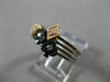 .05CT DIAMOND 14KT WHITE BLACK & ROSE GOLD 3D HEART FLOWER MULTI STACKABLE RING