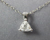ESTATE .30CT DIAMOND 14KT WHITE GOLD 3D CLASSIC SOLITAIRE FLOATING FUN PENDANT