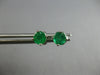 ESTATE .60CT AAA EMERALD 14KT WHITE GOLD 3D ROUND 4 PRONG STUD EARRINGS #27749