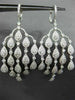 ANTIQUE LARGE 3.32CT DIAMOND 18K WHITE GOLD RAINDROP CHANDELIER HANGING EARRINGS