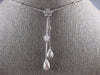 1.03CT DIAMOND 18KT WHITE GOLD DOUBLE TEAR DROP BY THE YARD LARIAT LOVE NECKLACE