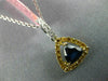.91CT WHITE & FANCY YELLOW DIAMONDS & AAA SAPPHIRE 18KT GOLD 3D TRILLION PENDANT