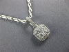 ESTATE .28CT DIAMOND 18KT WHITE GOLD 3D CLUSTER SQUARE HALO CLASSIC PENDANT