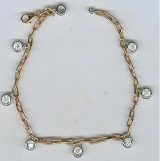 .39CT DIAMOND 18KT 2 TONE GOLD 3D CLASSIC ROUND BEZEL BY THE YARD LOVE BRACELET