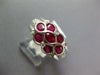 1.88CT DIAMOND & AAA RUBY 14KT WHITE GOLD OVAL & ROUND INFINITY FLOWER LOVE RING
