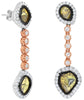 3.07CT WHITE & ICE DIAMOND 18KT WHITE ROSE & BLACK GOLD MULTI SHAPE FUN EARRINGS