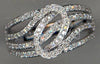 ESTATE .44CT DIAMOND 14KT WHITE GOLD 3D MULTI ROW DOUBLE OVAL LOVE KNOT FUN RING