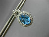 ESTATE 2.96CT DIAMOND & AAA BLUE TOPAZ 14K WHITE GOLD OVAL HANGING STUD EARRINGS