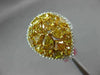 EXTRA LARGE 4.2CT WHITE & INTENSE YELLOW DIAMOND 18K 2 TONE GOLD PEAR SHAPE RING