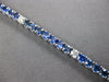 8.42CT DIAMOND & AAA SAPPHIRE 14KT WHITE GOLD 3D CLASSIC ROUND TENNIS BRACELET