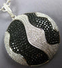 EXTRA LARGE 1.42CT WHITE & BLACK DIAMOND 18KT WHITE GOLD CIRCULAR GLOBE PENDANT