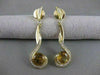 ESTATE 6.65CTW DIAMOND ROUND CITRINE 18K YELLOW GOLD HANGING EARRINGS 50MM #2313