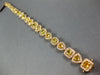 WIDE 9.73CT WHITE & CANARY DIAMOND 18KT YELLOW GOLD MULTI SHAPE TENNIS BRACELET