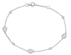 .36CT DIAMOND 14KT WHITE GOLD ROUND & PEAR SHAPE BY THE YARD ETOILE FUN BRACELET