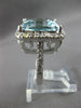LARGE 10.21CT DIAMOND & AAA AQUAMARINE 14KT WHITE GOLD 3D SQUARE ENGAGEMENT RING