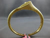 LARGE 2.21CT WHITE & INTENSE YELLOW DIAMOND 18KT YELLOW GOLD 3D BANGLE BRACELET