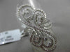 ANTIQUE MASSIVE 1.36CT DIAMOND 18KT WHITE GOLD 3D FLOATING MUSICAL NOTE FUN RING