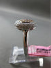 ESTATE WIDE .83CT DIAMOND 18K WHITE & ROSE GOLD 3D HEXAGON CLUSTER FILIGREE RING