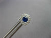ESTATE .87CT DIAMOND & AAA SAPPHIRE 14KT WHITE GOLD ROUND FLOWER STUD EARRINGS