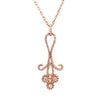 LARGE .89CT DIAMOND 18KT ROSE GOLD 3D MULTI FLOWER FILIGREE FUN FLOATING PENDANT