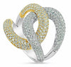 ESTATE LARGE 2.30CT DIAMOND 18KT WHITE & YELLOW GOLD 3D CLASSIC LOVE KNOT RING