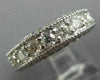 LARGE 3.20CT DIAMOND 14KT WHITE GOLD MILGRAIN ETERNITY WEDDING ANNIVERSARY RING