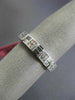 ESTATE .52CT DIAMOND 18KT WHITE GOLD 3D SQUARE 2 ROW WEDDING ANNIVERSARY RING