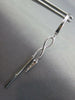 ESTATE .28CT DIAMOND 14KT WHITE GOLD 3D CLASSIC INFINITY BAR HANGING EARRINGS