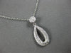 ESTATE .30CT DIAMOND 14KT WHITE GOLD CLASSIC OPEN TEAR DROP FUN FLOATING PENDANT