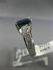 ESTATE 2.83CT DIAMOND & SAPPHIRE 14K WHITE GOLD 3D FILIGREE ENGAGEMENT RING 1772