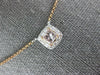 .74CT WHITE & PINK DIAMOND 18KT WHITE & ROSE GOLD PRINCESS & ROUND LOVE NECKLACE