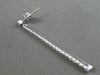 ESTATE LARGE .95CT DIAMOND 14KT WHITE GOLD CLASSIC ELONGATED TENNIS EARRINGS 2mm