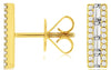 .40CT DIAMOND 14K YELLOW GOLD ROUND & BAGUETTE CLASSIC RECTANGULAR STUD EARRINGS