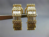 ESTATE 1.75CT DIAMOND 14K YELLOW GOLD 3D ROUND & BAGUETTE HANGING EARRINGS 15722