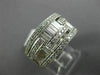 WIDE 1.45CT ROUND & BAGUETTE DIAMOND 14K WHITE GOLD MULTI ROW WEDDING RING #1616