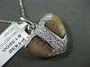 ESTATE LARGE .62CT DIAMOND 14K WHITE & YELLOW GOLD MULTI ROPE HEART LOVE PENDANT