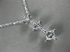 ESTATE LARGE .63CT PRINCESS CUT DIAMOND 14KT WHITE GOLD 3 STONE PENDANT #16731