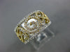 ESTATE WIDE .67CT DIAMOND 18KT TWO TONE GOLD 3D OPEN FILIGREE ANNIVERSARY RING