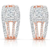 1.30CT DIAMOND 14KT WHITE & ROSE GOLD MULTI ROW SQUARE CLIP ON HANGING EARRINGS