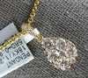 ESTATE LARGE 1.02CT DIAMOND 18K YELLOW GOLD INVISIBLE TEAR DROP FLOATING PENDANT