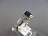 ESTATE .83CT DIAMOND & AAA SAPPHIRE 14K WHITE GOLD EMERALD CUT & ROUND LOVE RING