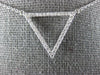 ESTATE .32CT DIAMOND 18KT WHITE GOLD 3D CLASSIC OPEN TRIANGLE FUN NECKLACE