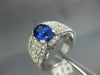LARGE 2.95CT DIAMOND & AAA TANZANITE 14KT WHITE GOLD OVAL ENGAGEMENT RING #1506