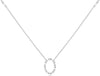 .25CT DIAMOND 14KT WHITE GOLD ROUND & BAGUETTE OVAL CIRCLE OF LIFE LOVE NECKLACE