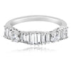 1.03CT DIAMOND 18KT WHITE GOLD ROUND & BAGUETTE CLASSIC WEDDING ANNIVERSARY RING