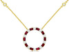 1.8CT DIAMOND & AAA RUBY 14KT YELLOW GOLD 3D CIRCLE OF LIFE BY THE YARD NECKLACE